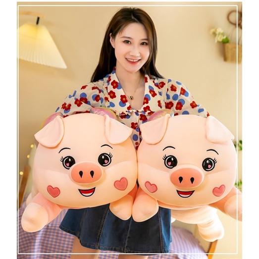 Gối ôm Heo má tim chất miniso mềm mịn - hàng xuất - đủ size - hình thực tế