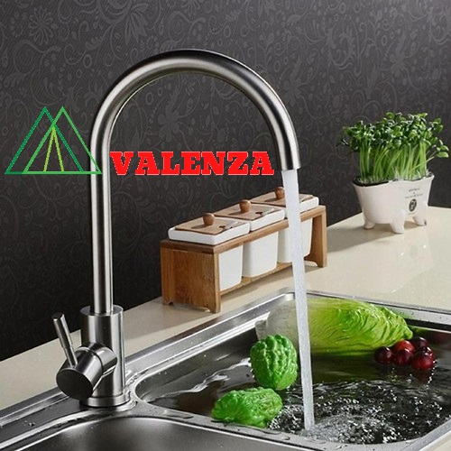 Vòi rửa chén bát nóng lạnh inox sus304 Valenza CN01-Tặng dây cấp nước, áp lực nước mạnh.