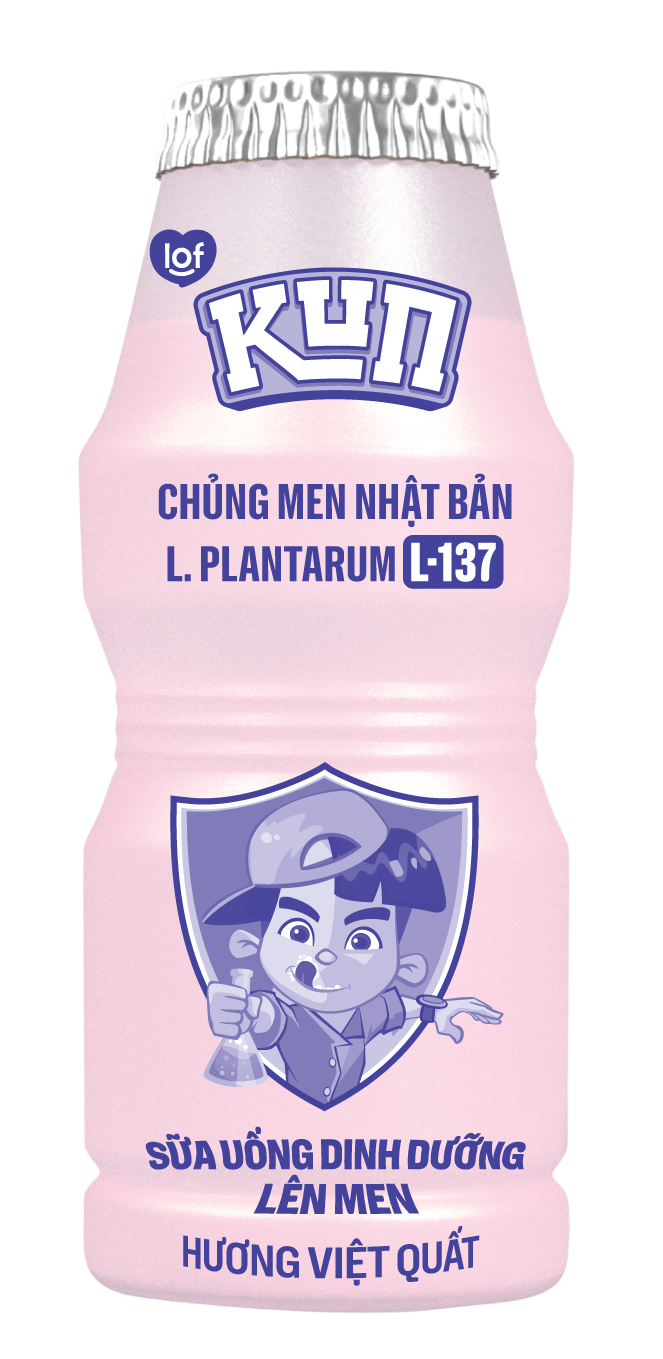 Thùng 48 chai Sữa chua uống KUN dinh dưỡng lên men Việt quất 100ml