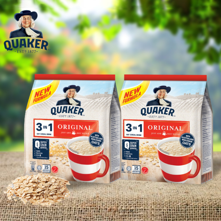 Combo 2 Thức Uống Yến Mạch Quaker 3in1 Vị Truyền Thống 420g