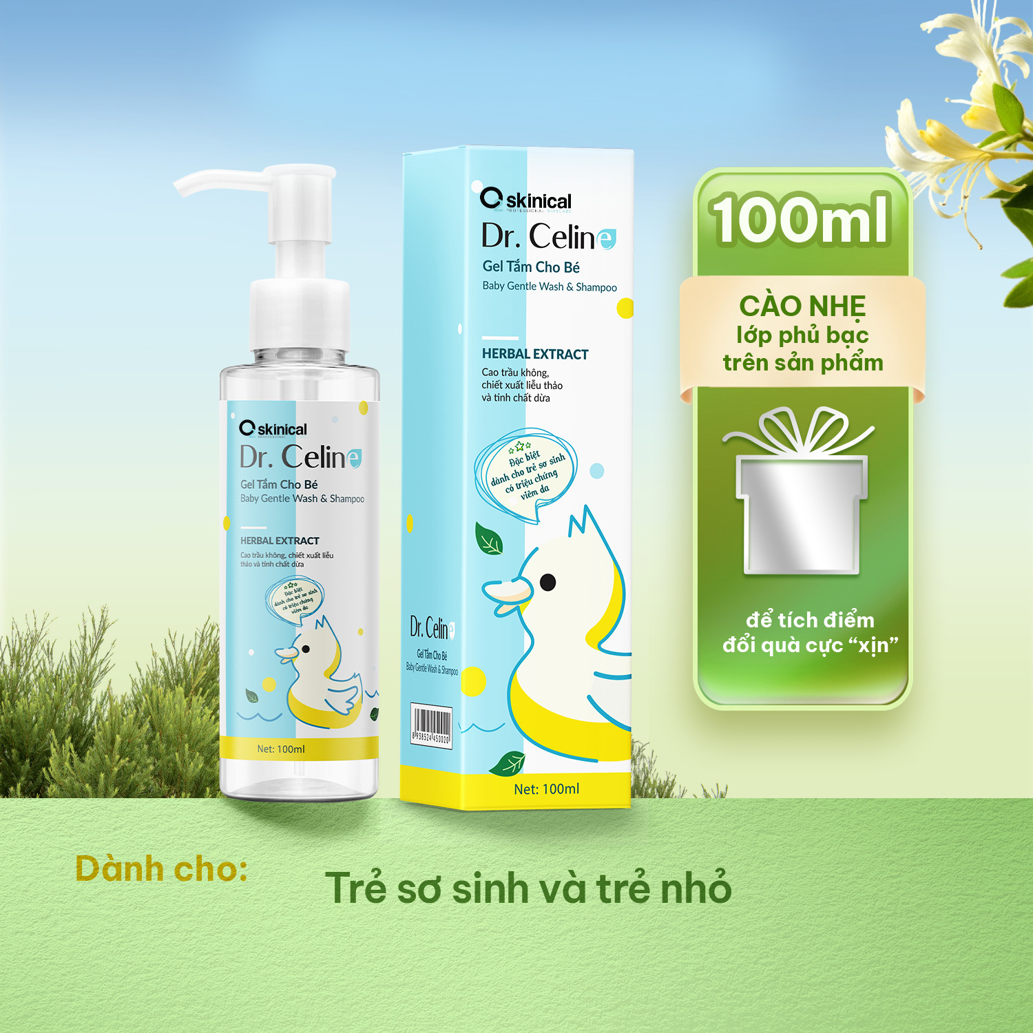Gel Tắm gội cho bé O2 Skinical Dr. Celine Baby Gentle Wash&amp;Shampoo 100ml