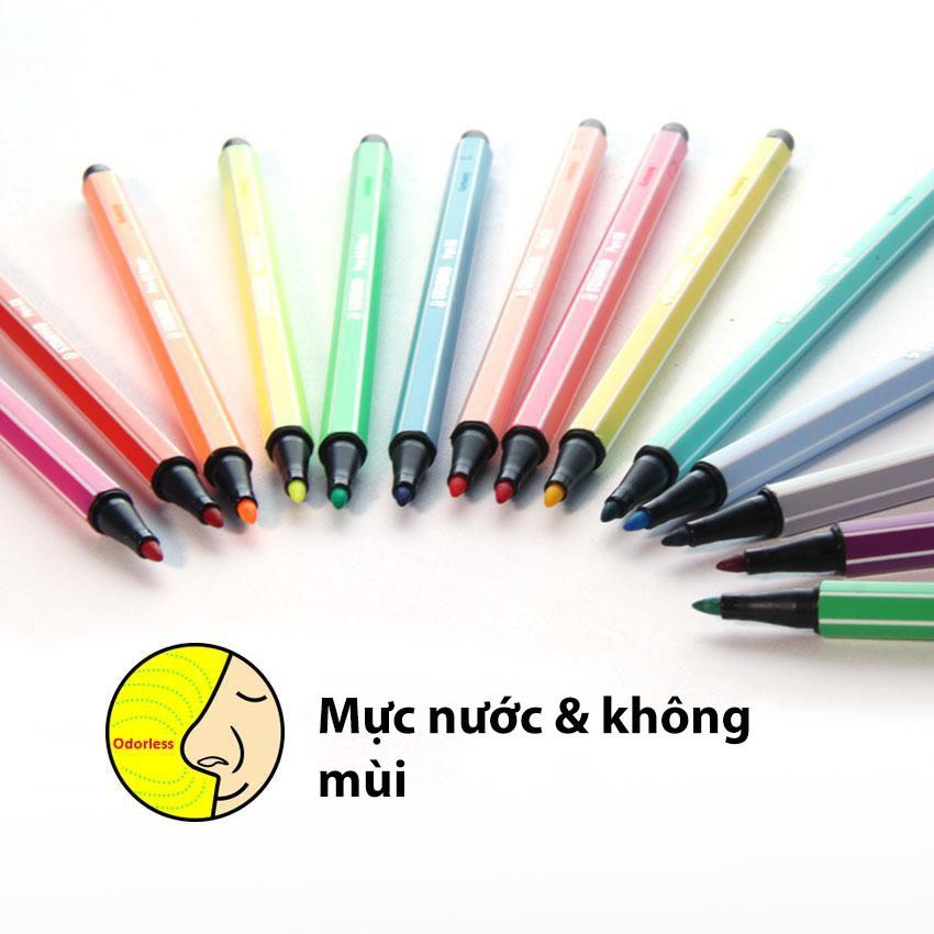 Bộ 3 Bút lông STABILO Pen 68 1.0mm vàng chanh+ xanh lá nhạt + màu da (PN68-C3PA)