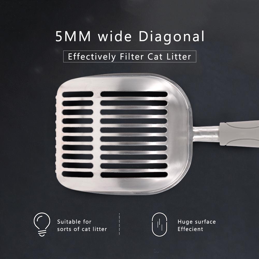 Xẻng xúc phân mèo thiết kế dạng ray, bằng hợp kim nhôm chất lượng cao