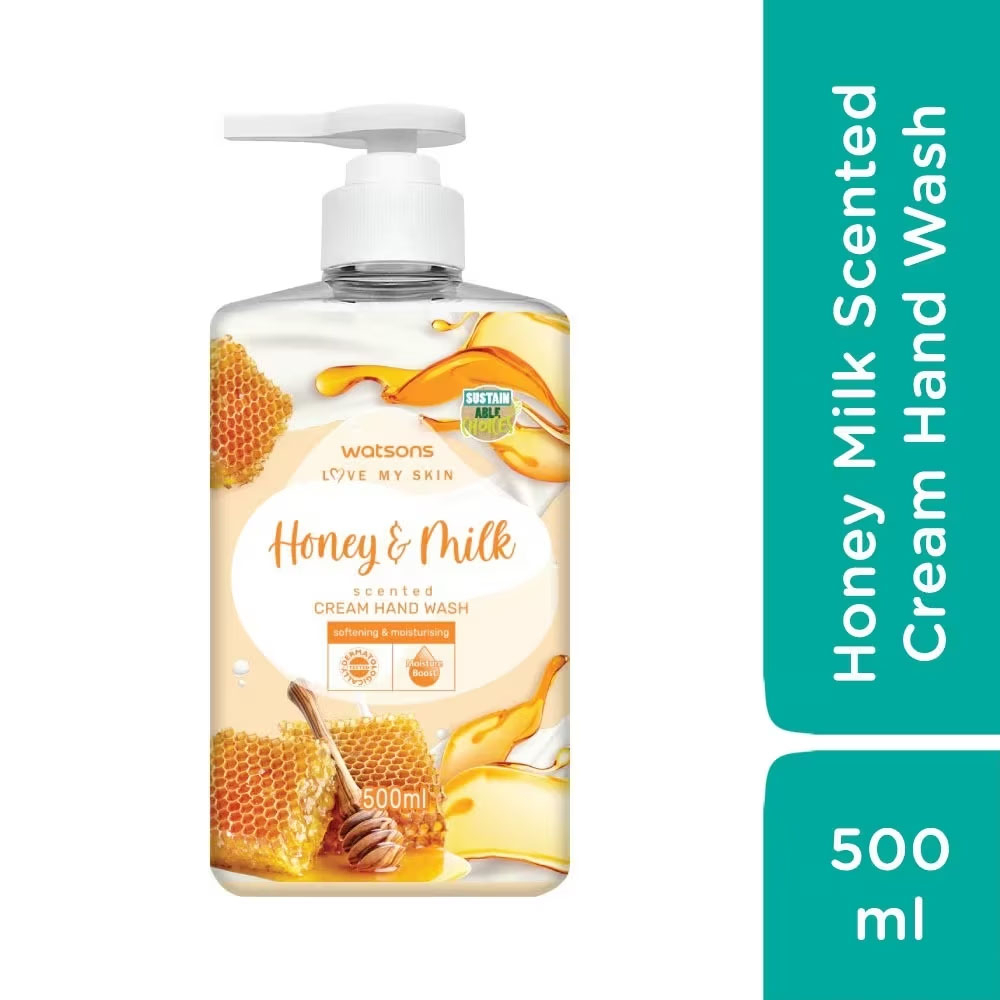 Kem Rửa Tay Watsons Love My Skin Honey Milk Scented Cream Hand Wash 500ml