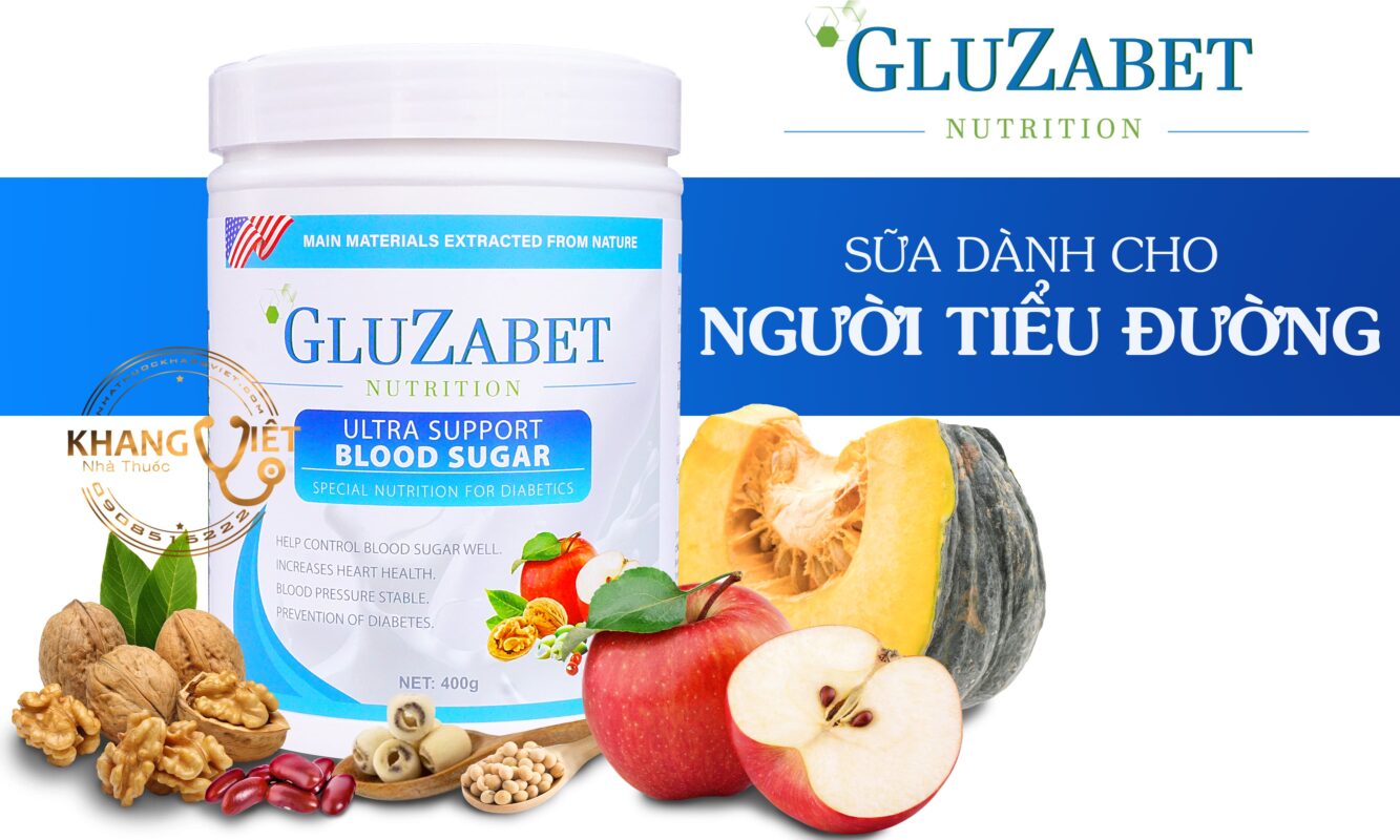 Thực Phẩm Bảo Vệ Sức KHỏe Gluzabet 650g( Mẫu Mới) , Sữa Non Dinh Dưỡng Dành Cho Người Tiểu Đường  và Ngăn Ngừa Biến Chứng tiểu Đường