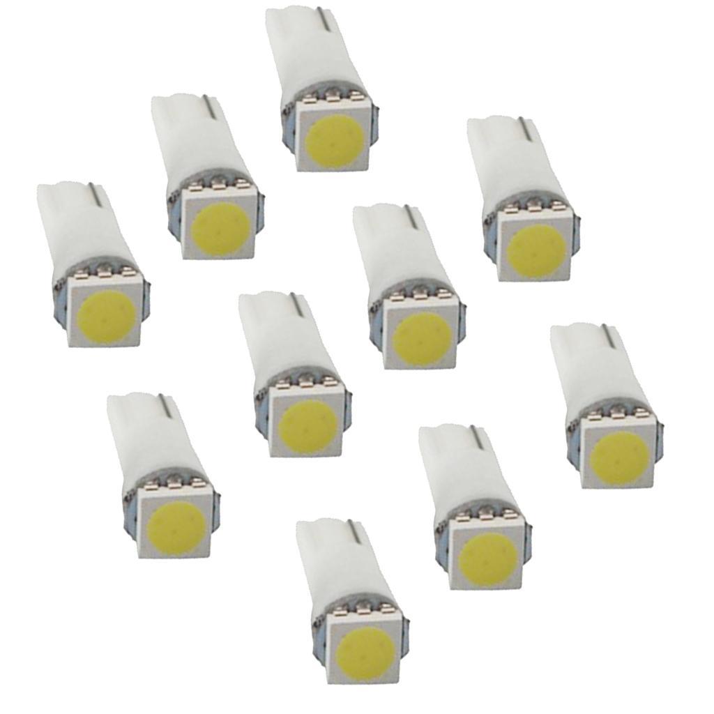 2-7pack 10pcs White Car T5 5050 Meter Lamp Map/Wedge/Step Light Bulbs LED