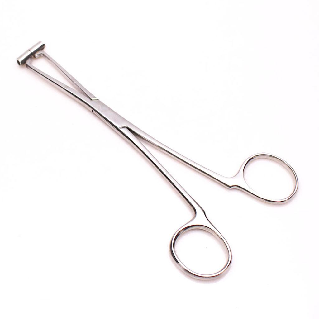 2pcs 6" Stainless Steel Slotted Triangle Forceps Body Piercing Septum Clamp