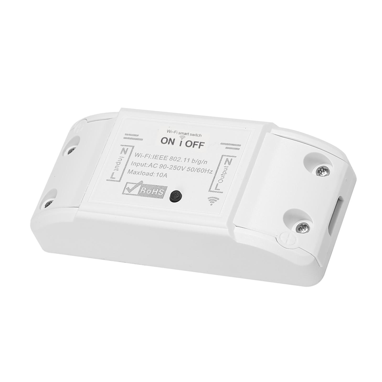 Tuya WiFi Smart Switch 10A/2200W Wireless Remote Switch Timer APP Control Universal Smart Home Automation Module Voice Control Compatible with Amazon Alexa and for Google Home for Electric Appliances
