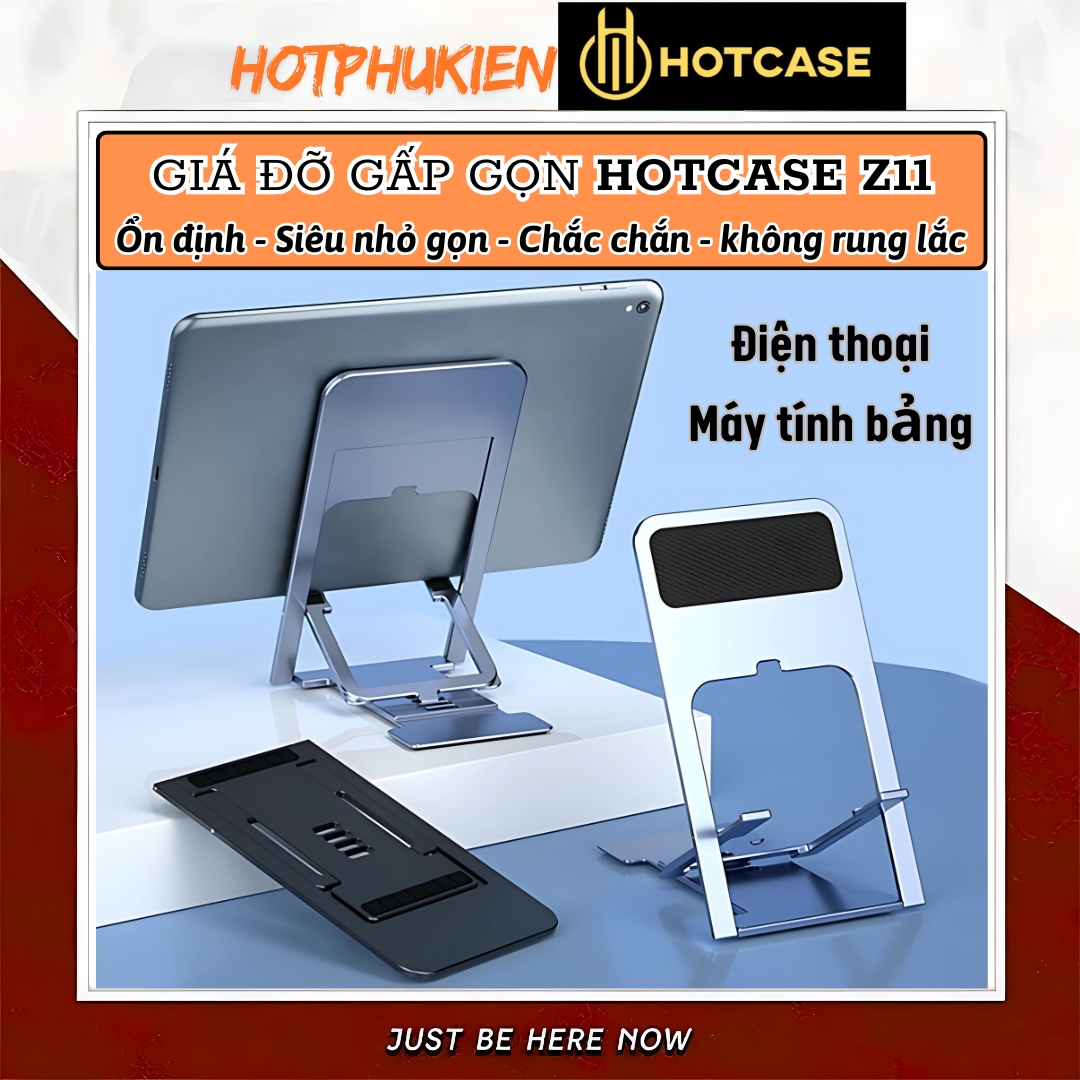Giá đỡ điện thoại máy tính bảng cho iPhone cho iPad Gấp gọn siêu mỏng hiệu HOTCASE Z11 Slim Điều Chỉnh Độ Cao Tùy Ý cho iPhone 16 15 14 13 12 11 A55 A35 - Hàng nhập khẩu