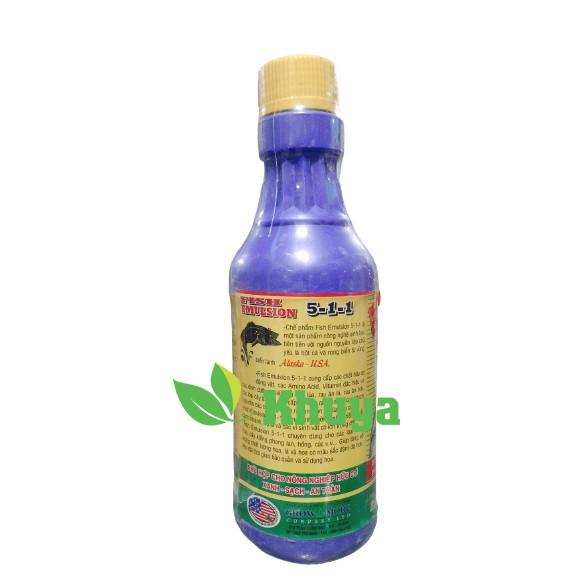 Phân bón sinh học Growmore Fish Emulsion 5-1-1 chai 500ml Cá hữu cơ và tảo biển