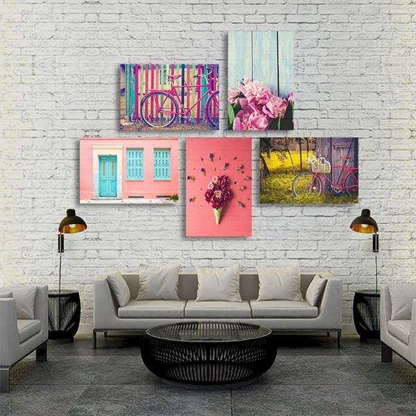 Bộ 5 Tranh Trang Trí "My Home" - W389