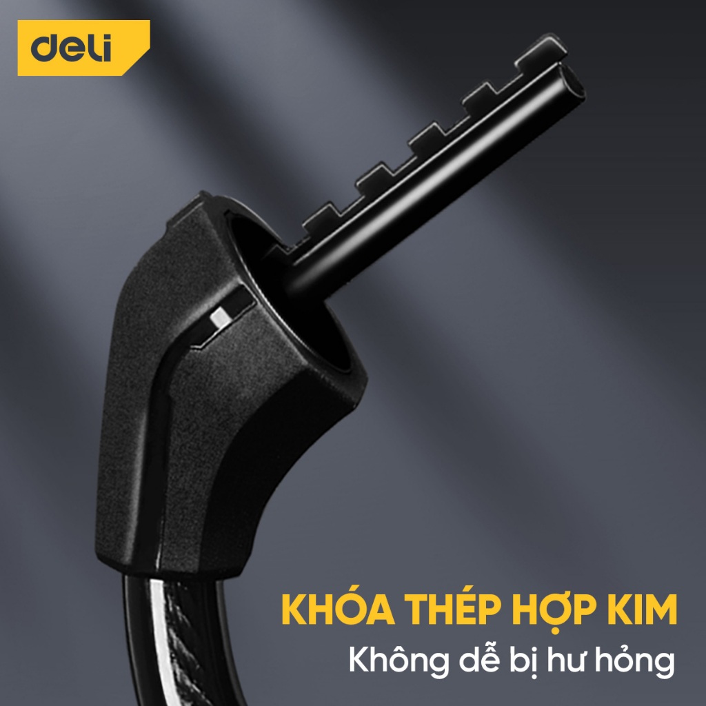 Khóa xe đạp xe máy Deli Cao Cấp - Khóa mật mã dạng 4-5 chữ số siêu an toàn chống trộm