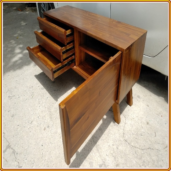 Kệ tivi kèm ngăn kéo cánh mở Tundo màu nâu 120 x 40 x 50 cm