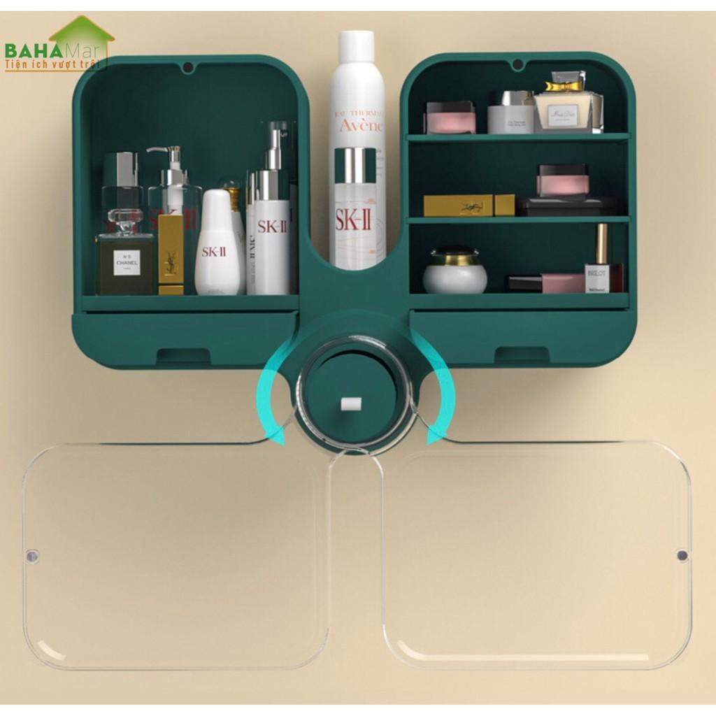 HỘP ĐỰNG BẢO QUẢN MỸ PHẨM TREO TƯỜNG: GỌN GÀNG và SẠCH ĐẸP chống bụi chống nước với các ngăn hợp lý để mỹ phẩm