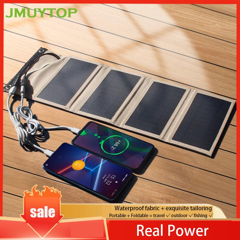 Bảng điều khiển năng lượng mặt trời 5V 2USB Di động có thể gập lại Chống nước cho ngân hàng điện thoại Bộ sạc pin 10W Cắm trại ngoài trời du lịch Câu cá Màu sắc: 7w rằn ri