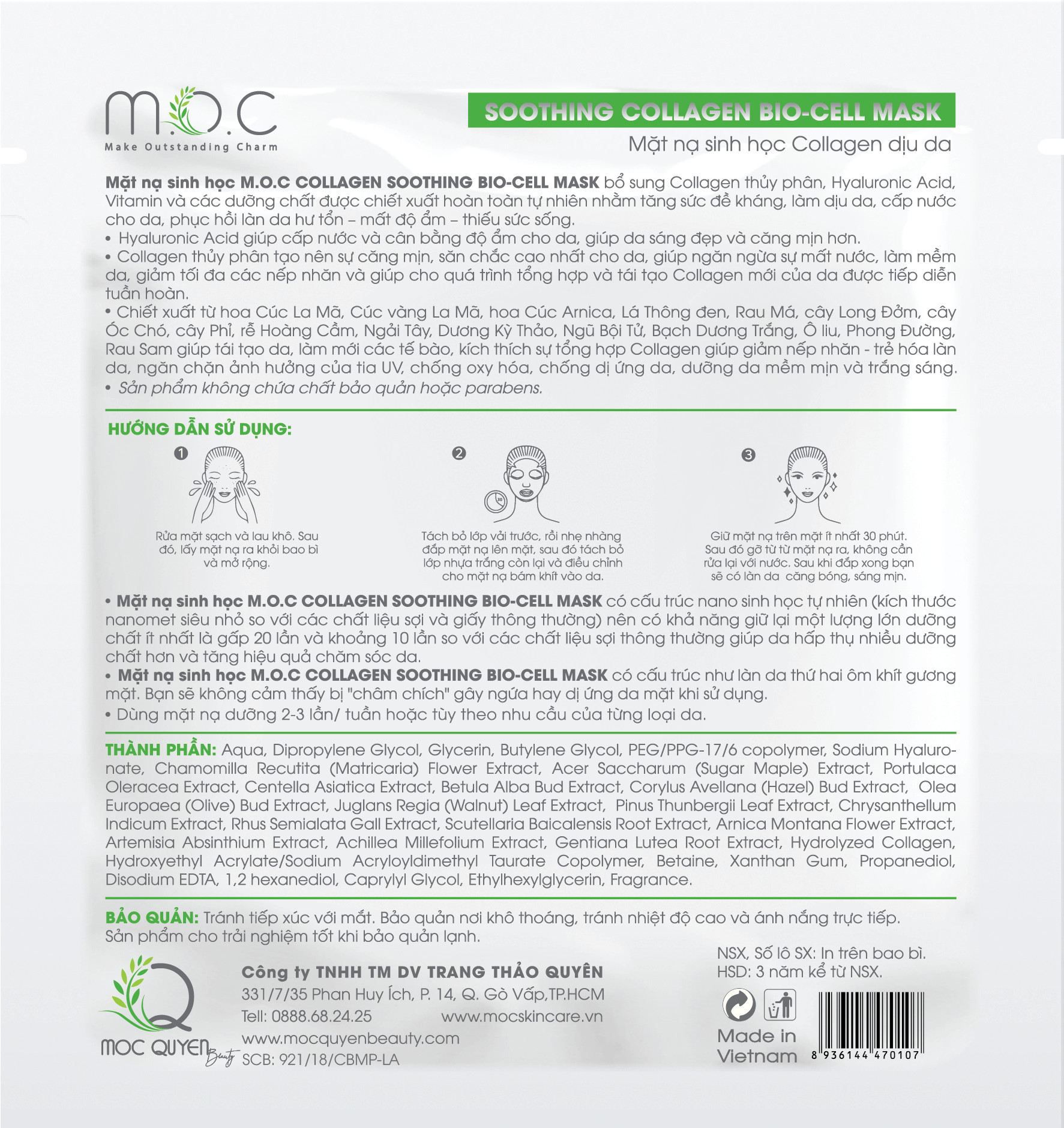 Kem Chống Nắng Sáng Da M.O.C - Tặng 1 Miếng Mặt Nạ Sinh Học Collagen Dịu Da M.O.C -  Kem chiết xuất Hoa Nghệ Tây (Saffron) SPF 40/PA+++, Nuôi dưỡng da, chống lão hóa, chống viêm, giảm kích ứng và trắng sáng da