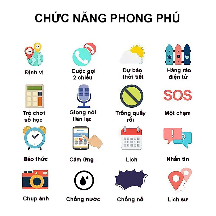 Đồng Hồ Thông Minh Trẻ Em Z66 - Định Vị , Báo Thức , Nghe Gọi , Chống Nước , Toán Học ( Bảo Hành 1 Năm