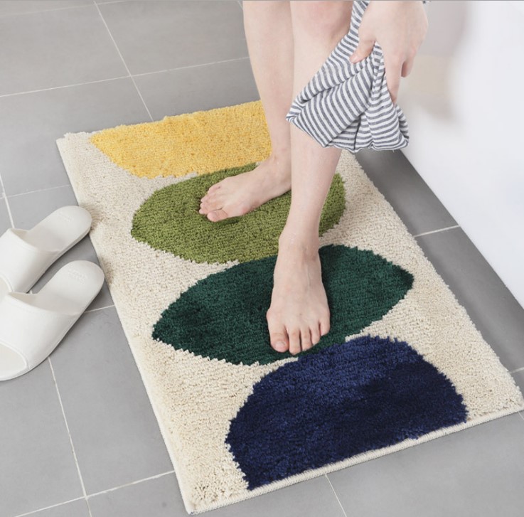 Thảm Cotton Len Dệt Vải Nổi Chiếc Lá Cao Cấp PA9162