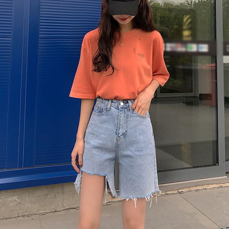 Quần Short Jean Ống Rộng Thời Trang Mùa Hè Dành Cho Nữ