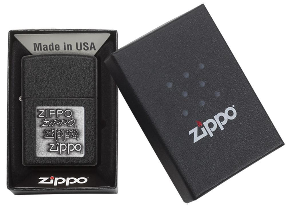 Bật Lửa Zippo Pewter Emblem Black Crackle 363