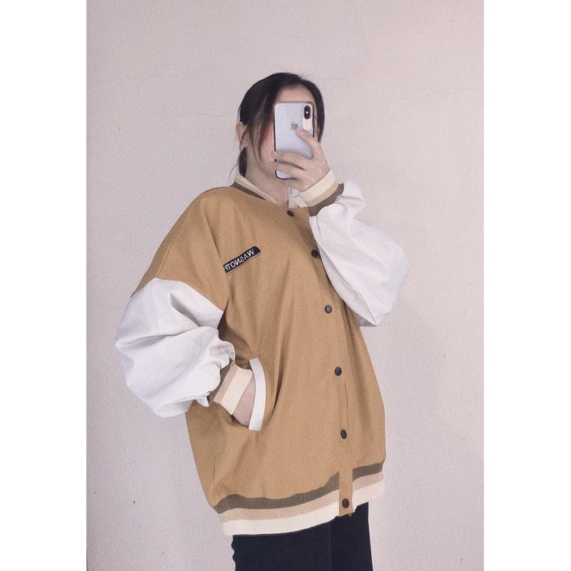 Áo khoác kaki bomber phối
