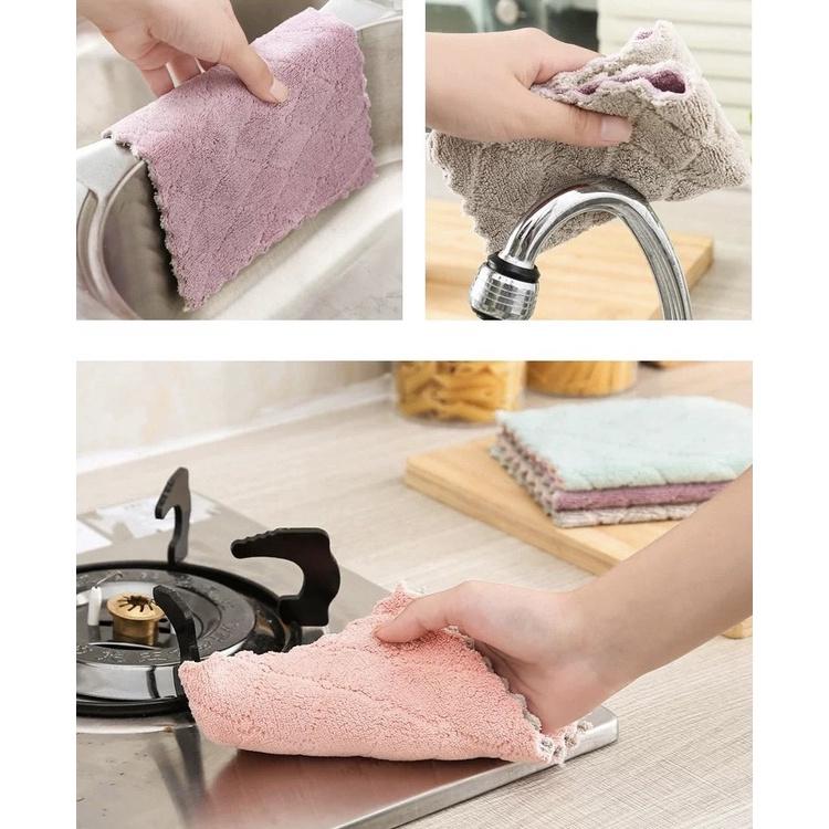 Khăn Lau Bếp Đa Năng hai mặt siêu thấm hút đa chức năng cho nhà bếp Khăn lau tay nhà bếp nội thất viền zizac Orange Shop