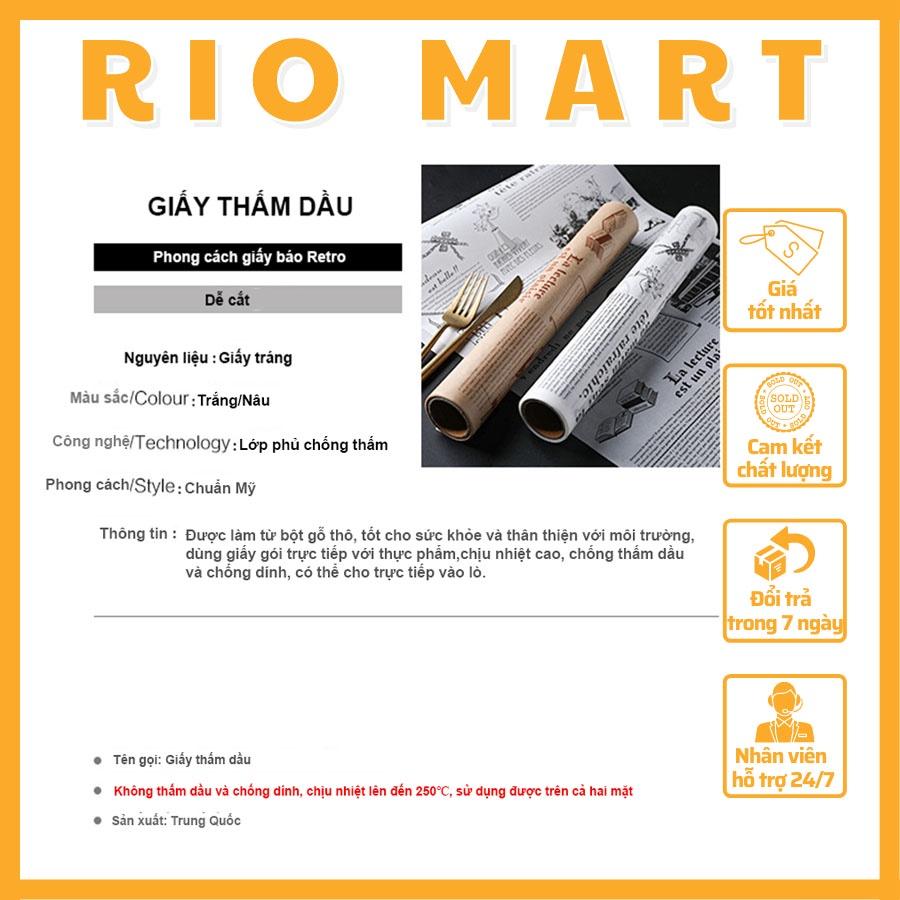 Giấy Thấm Dầu Thực Phẩm Chịu Nhiệt Cuộn 10m, Thấm Dầu Mỡ Cực Tốt, Gói Bánh, Lót Nồi Chiên Không Dầu - R03 RIOMART