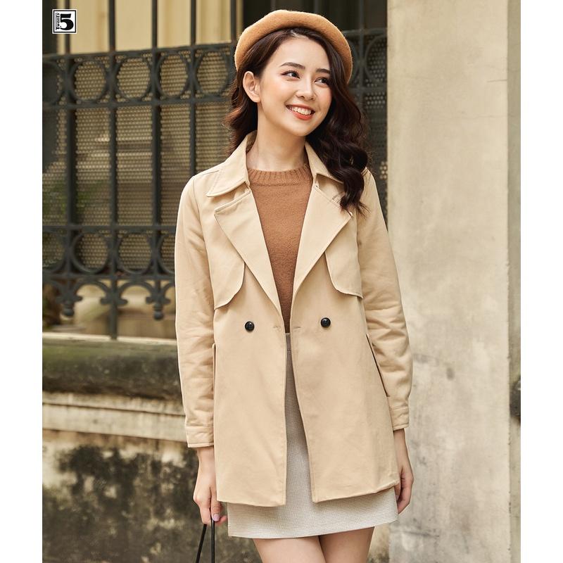 Áo khoác kaki nữ 2 lớp, dáng dài Twentyfive NK5