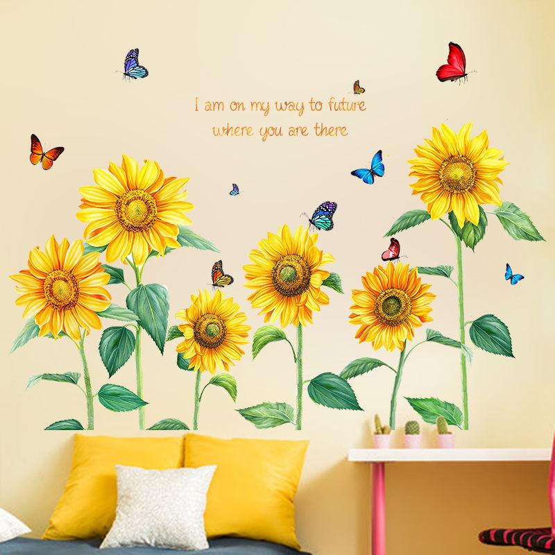 DECAL DÁN TƯỜNG HƯỚNG DƯƠNG VÀNG 2
