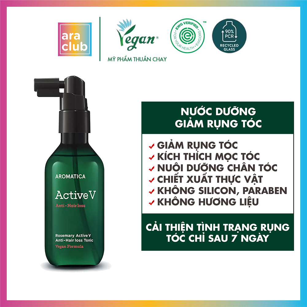 Nước Dưỡng Tóc Giảm Rụng Tóc Aromatica Rosemary Active V Anti-Hair Loss Tonic 100ml