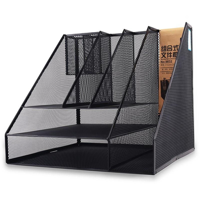 Giá đựng tài liệu 6 ngăn bằng sắt màu đen Deli - thép chống gỉ - 31x29x29cm - 9832