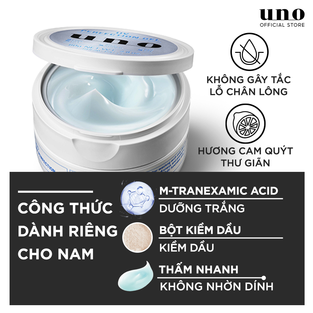 Bộ đôi kem dưỡng da cho nam ban ngày UNO UV Perfection Gel 80g và ban đêm Cream Perfection 90g