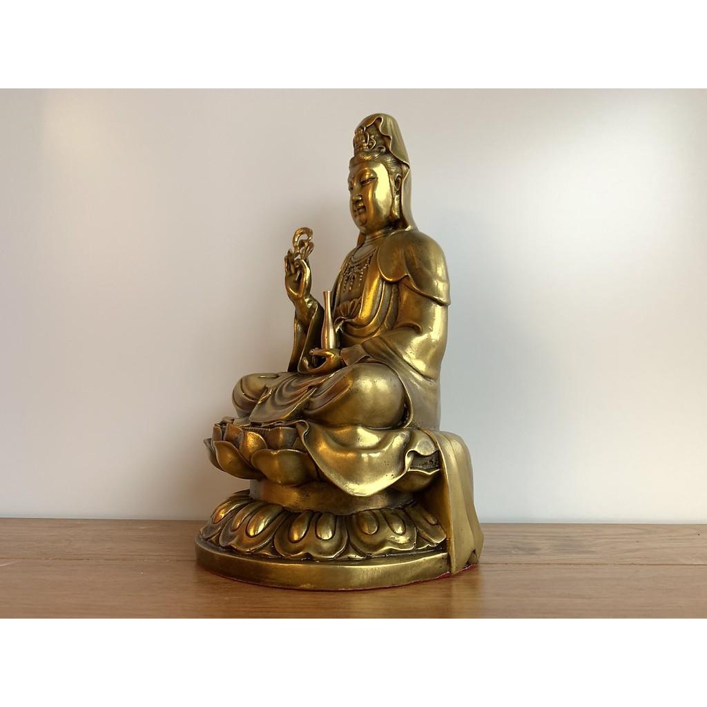 Tượng Quan Âm Bằng Đồng Thau Cao 30cm