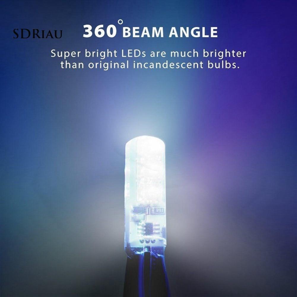 Cặp đèn LED DC12V T10 5050 6 SMD RGB đọc sách trên xe hơi+điều khiển từ xa