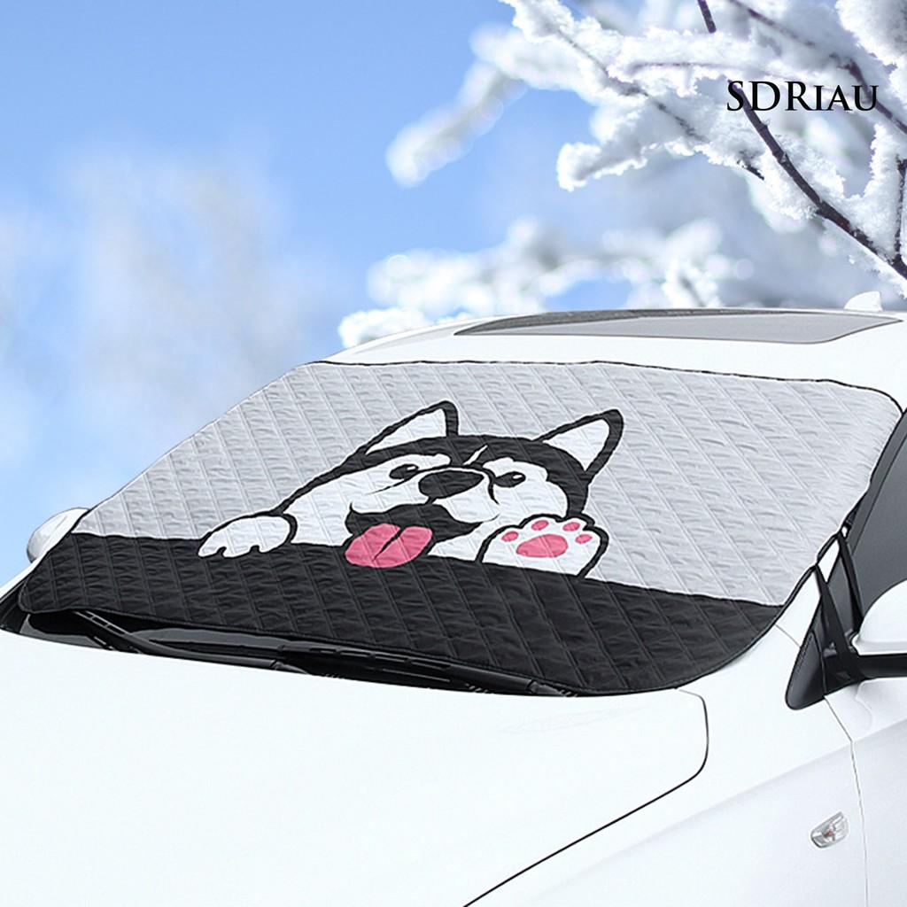 Tấm Che Nắng Cho Xe Hơi Hình Chú Chó Husky Dễ Thương