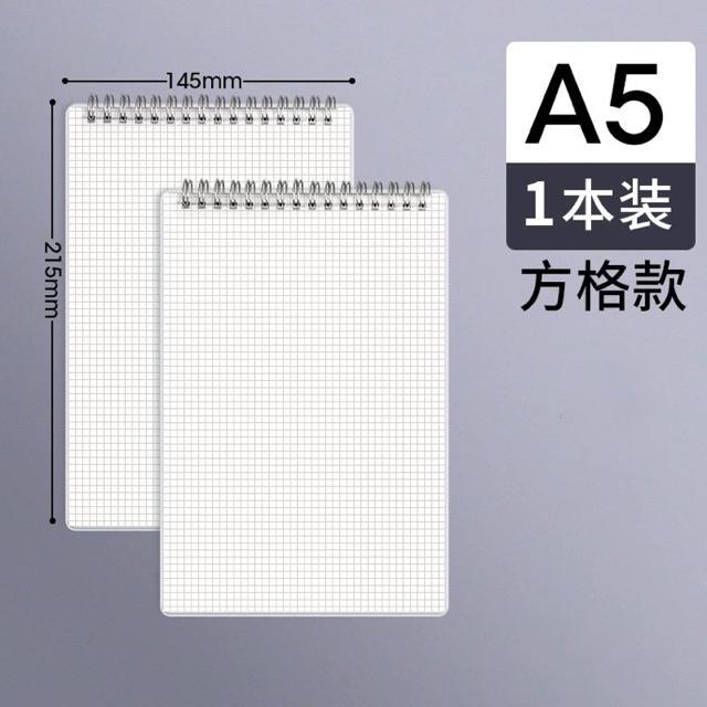 Sổ lò xo mở dọc size A5, B5, A4 ruột line, grid 80 tờ tặng kèm stickers