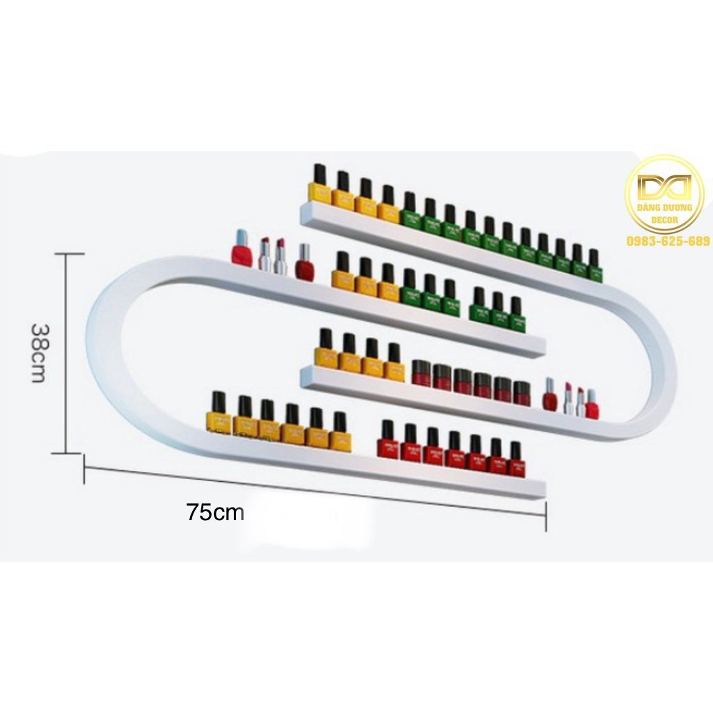 KỆ NAIL S KÈM THANH NGANG- ĐỂ SƠN NAIL VÀ TRANG TRÍ PHÒNG NAIL-SPA