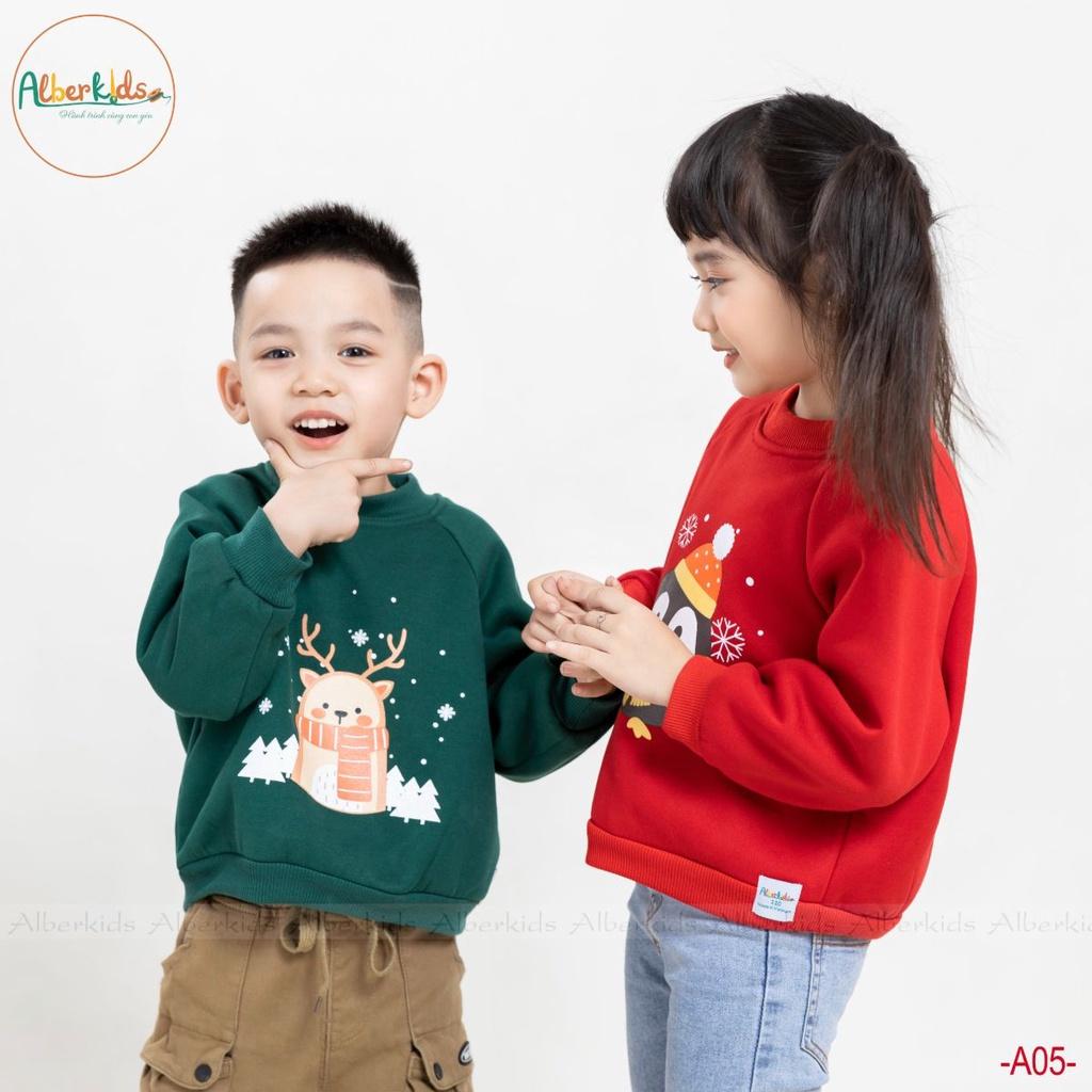 Áo nỉ cho bé trai, bé gái ALBERKIDS thu đông cho trẻ em 2,3,4,5,6,7,8,9,10,11,12 tuổi [A05