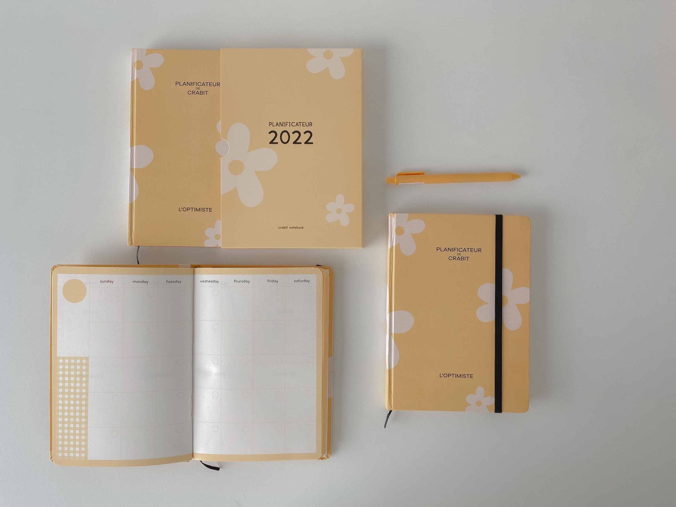 Sổ lịch Crabit Planner 2022 - Sổ tay kế hoạch 12 tháng in màu hoạ tiết - Size A5