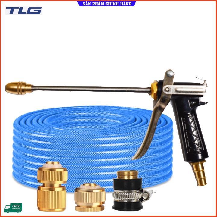 Rửa xe tưới cây Bộ dây và vòi xịt tăng áp lực nước 300% loại 30m cút đồng,nối đồng 206318