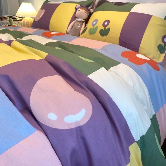 Set Chăn Ga Gối Hàng Nhập Khẩu Cao Cấp 4 Món 100%cotton Cô Bé Mùa Thu Ngộ Nghĩnh