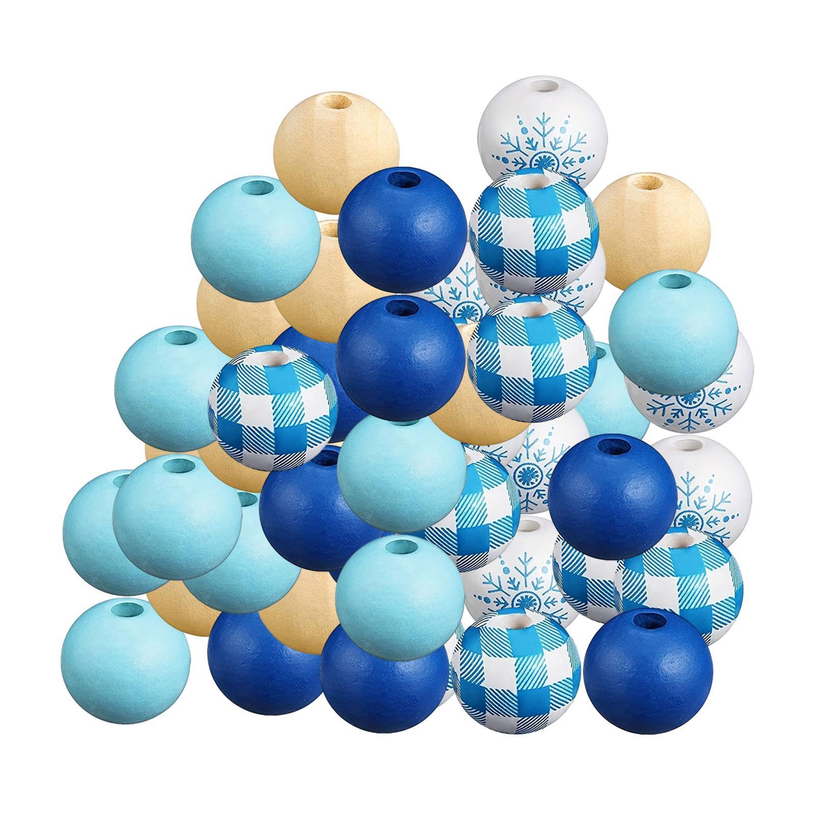 50x Winter Wooden Beads Loose Spacer Beads Decoration Kids Adults Snowflake Craft Beads for Jewelry Making Findings Bracelets