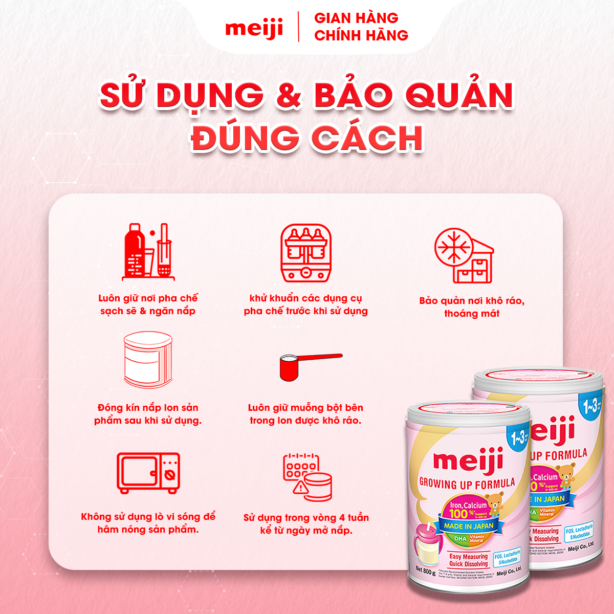 Combo 2 Hộp Sản Phẩm Dinh Dưỡng Công Thức Meiji Growing Up Formula - Nhập khẩu chính hãng (800g)