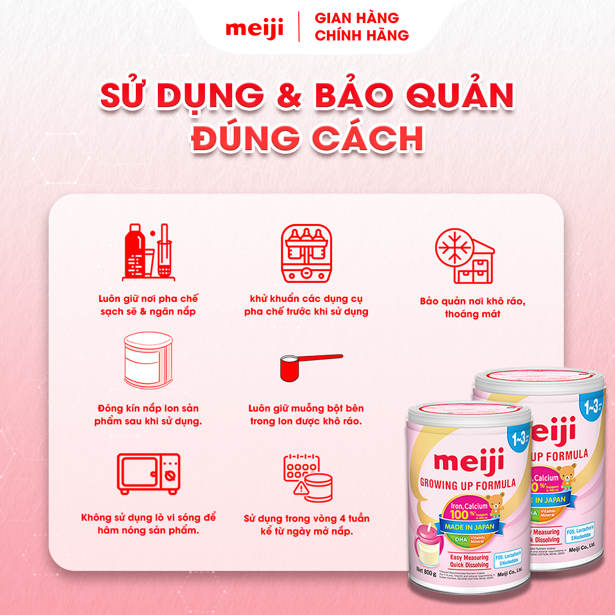 Combo 1 Hộp Sản Phẩm Dinh Dưỡng Công Thức Meiji Growing Up Formula EZcube 560g Và 1 Hộp Meiji Growing Up Formula 800g