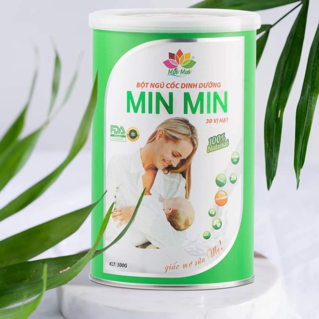 1 hộp(500g) Ngũ Cốc Lợi Sữa Min Min Care dạng lon- Chuyên Lợi Sữa và Phục Hồi Sức Khỏe Sau Sinh