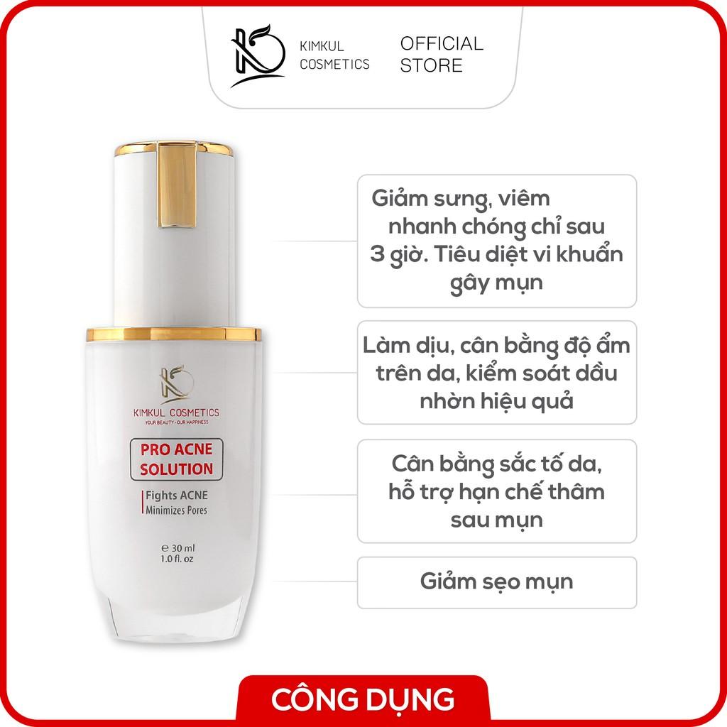 Bộ giảm mụn thâm sẹo rổ KimKul gồm Serum Proacne Solution 30ML + Cream Skin Perfect 30G