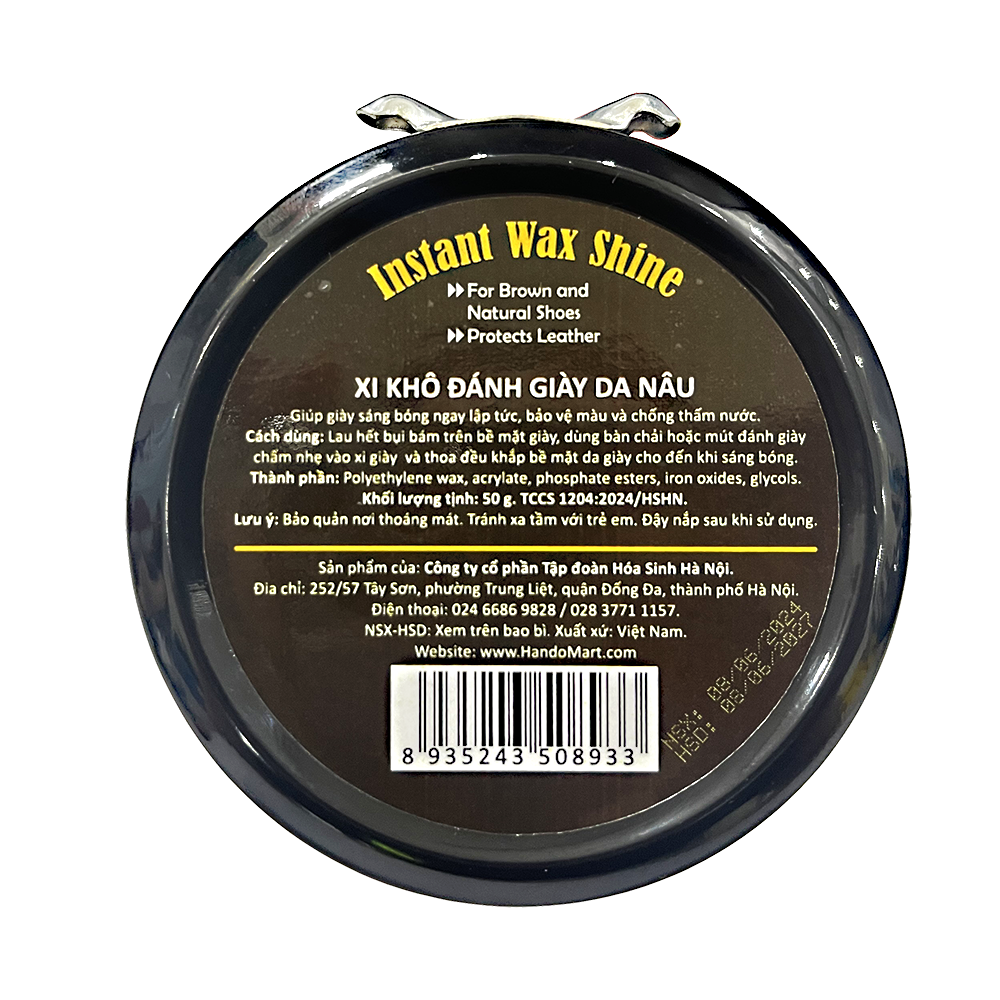 Xi khô đánh giày da, đồ da Hando 50g (Đen / Nâu)