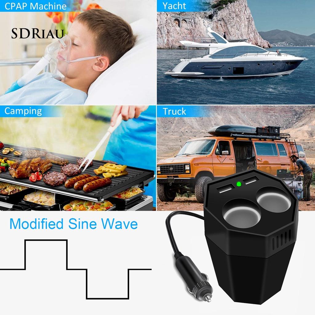 *QCDZ* Power Inverter Dual USB Port Multifunctional ABS Car Cup Inverter Adapter for 12V Cars
