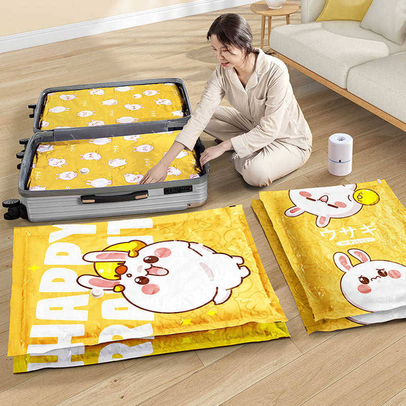 Combo 11 Túi hút chân không đựng chăn, quần áo, ga gối hình chú thỏ
