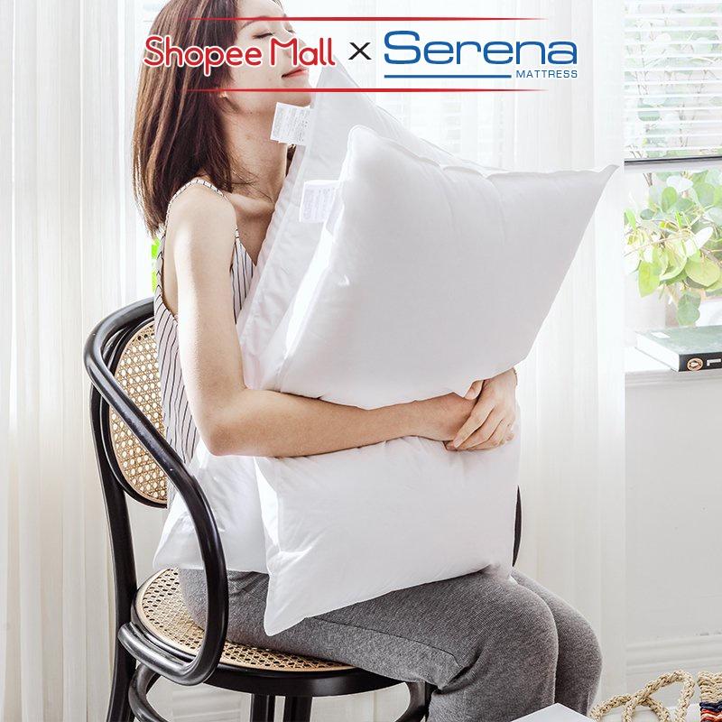 Ruột Gối Nằm Ngủ Đầu Giường Bông Hơi Cao Cấp SERENA MATTRESS Chính Hãng Vỏ Ruột Gối Nằm Bông Êm Ái 40x60 50x70